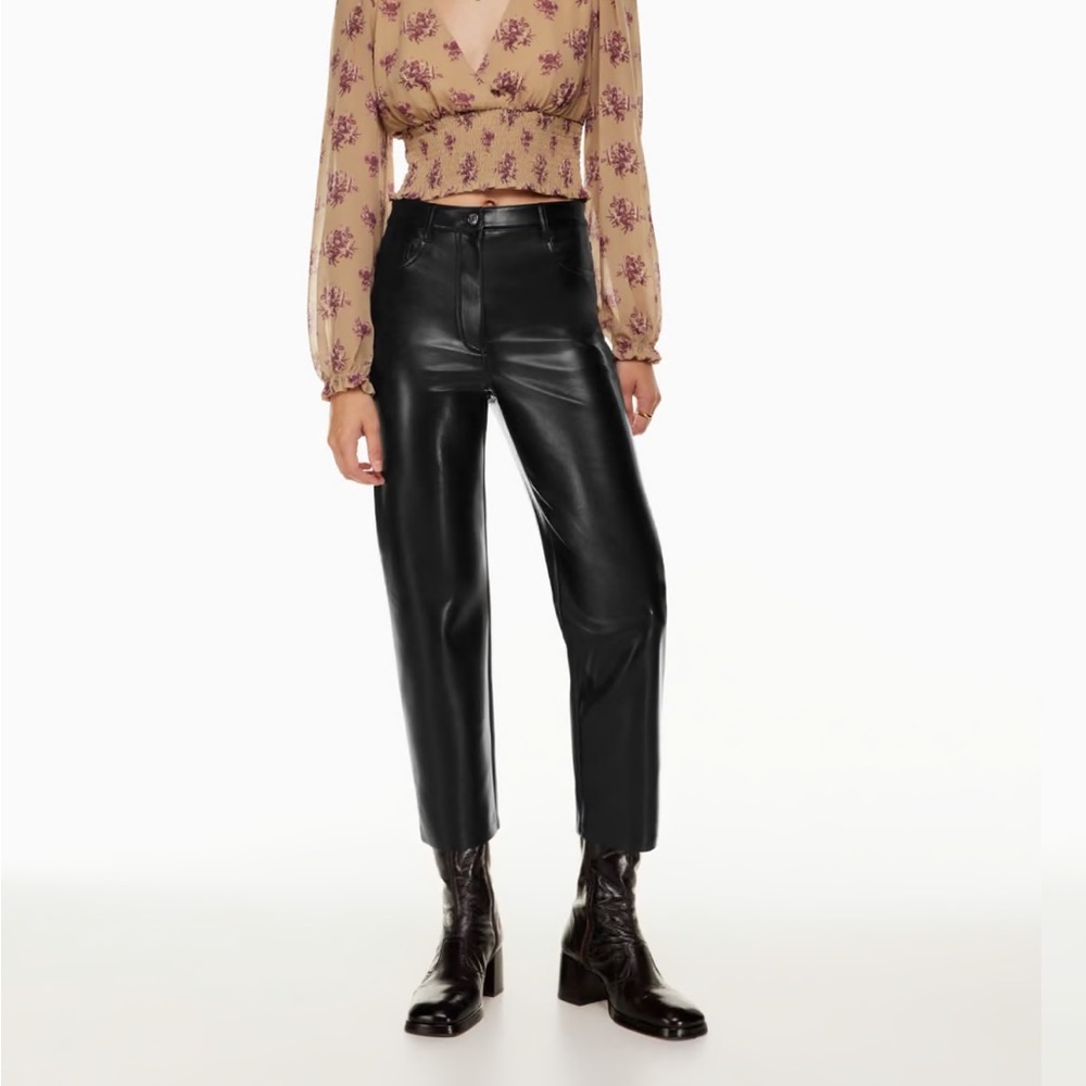 Aritzia Wilfred Cropped Leather Melina Pants